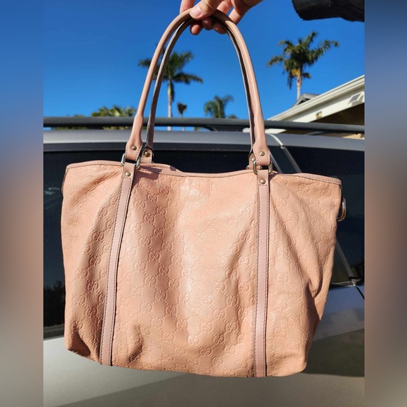 ๐ฏ Authentic Gucci Pink Guccissima Tote Bag - Picture 14 of 16